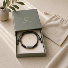 999 Sterling Silver Morse Code Wax Rope Blessing Bracelet featuring Silver