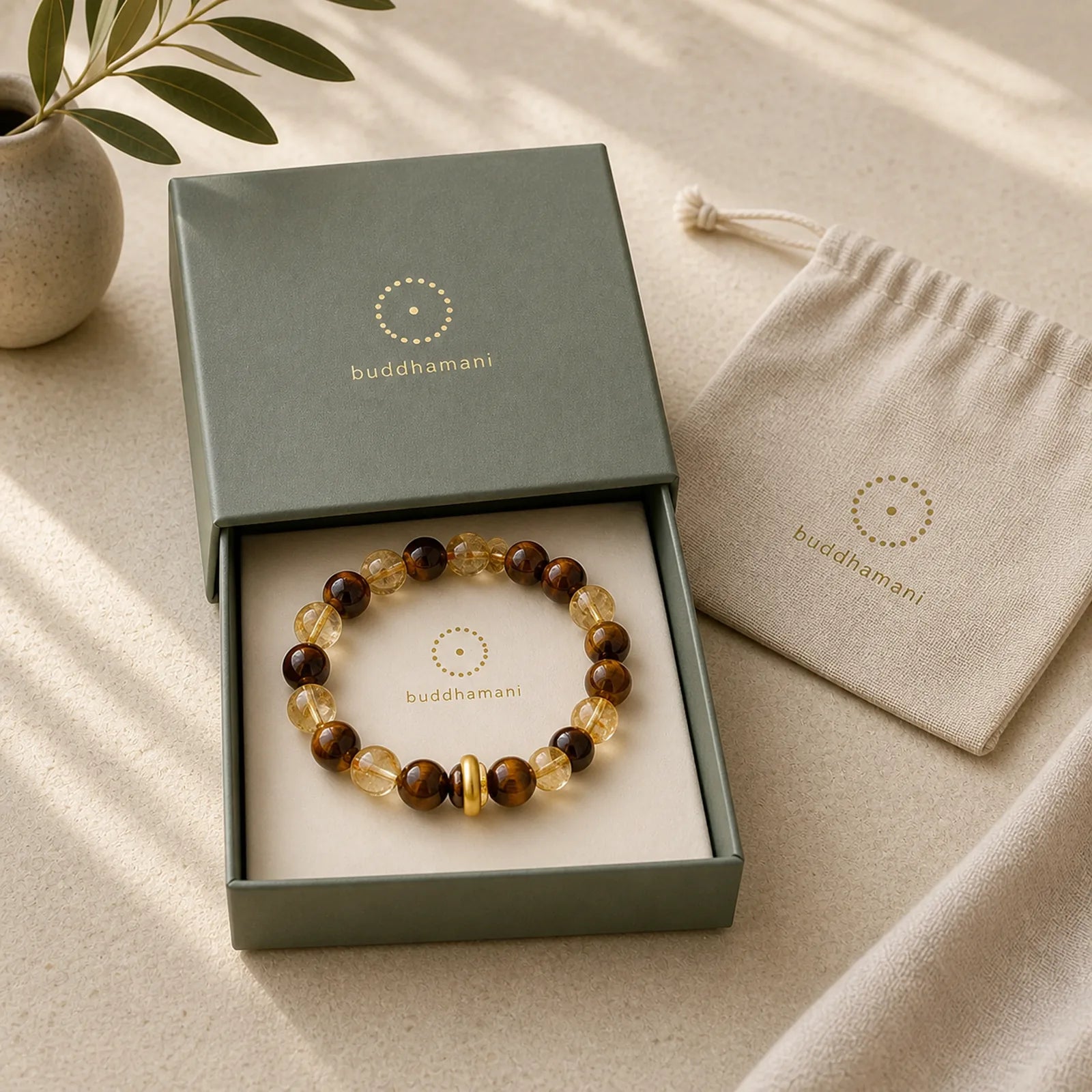 999 Sterling Silver Natural Citrine Tiger Eye Peace Buckle Protection Bracelet featuring Silver, Citrine, Tiger Eye