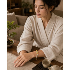 999 Sterling Silver Natural Hetian Jade Peace Buckle Peach Blossom Luck Bracelet featuring Silver, Jade, Peace Buckle