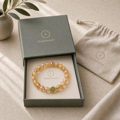 999 Sterling Silver Om Mani Padme Hum Citrine Protection Bracelet featuring Silver, Om Mani Padme Hum, Om