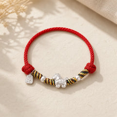 999 Sterling Silver Year Of The Horse Freedom Manually Made String Bracelet featuring Silver, Horse, Red String