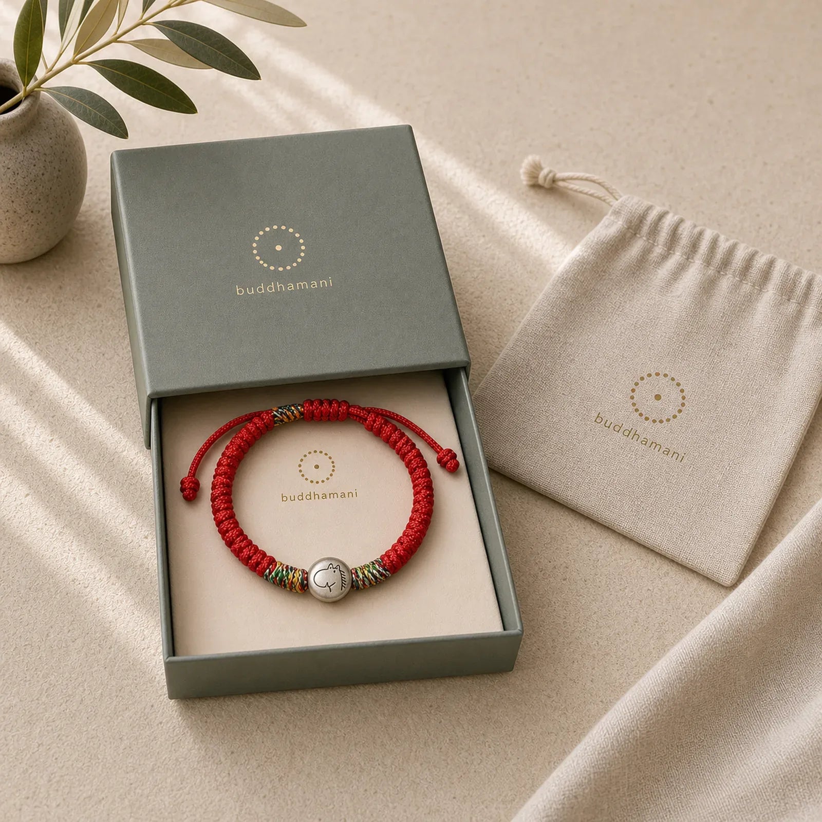 "All the Best for Fortune and Protection" Year of the Horse Includes Gift Message Card featuring Horse, Dragon, Red String