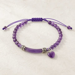 "All the best for Calm and Wisdom" Amethyst Love Bracelet Includes Gift Message Card featuring Amethyst