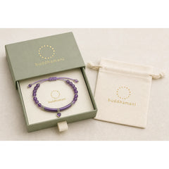"All the best for Calm and Wisdom" Amethyst Love Bracelet Includes Gift Message Card featuring Amethyst