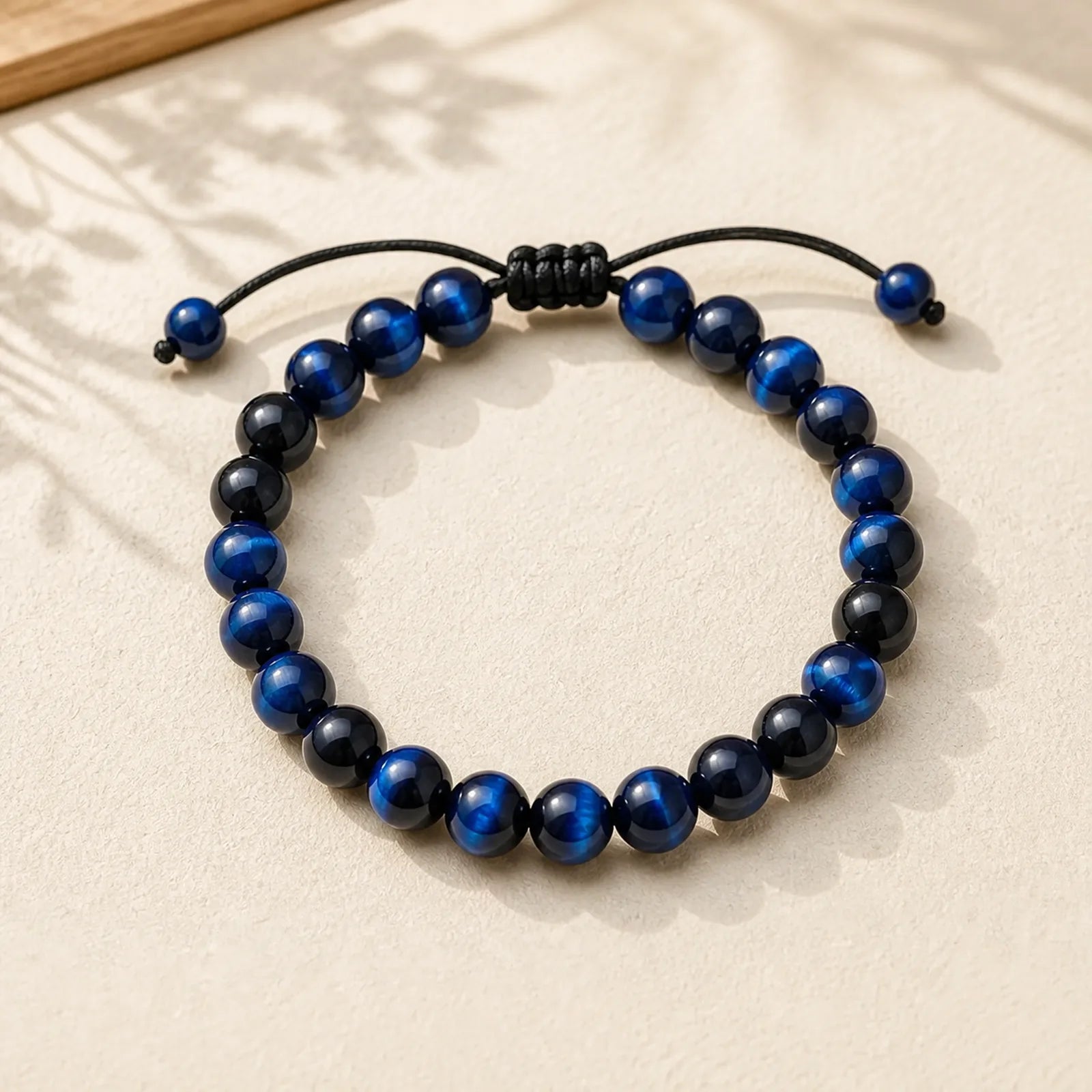 "All the best for Focus and Clarity" Tiger Eye Bracelet Includes Gift Message Card featuring Tiger Eye, Blue Tiger Eye
