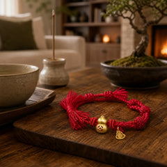 Alloy Gourd Shaped Chinese Coin Gourd Pendant Wealth Double-Strand Red String Bracelet featuring Red String