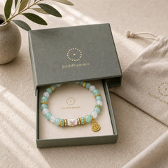 Amazonite White Agate Enamel Barrel Bead Butterfly Hand Polished Round Bead Bracelet featuring Amazonite, White Agate, Butterfly