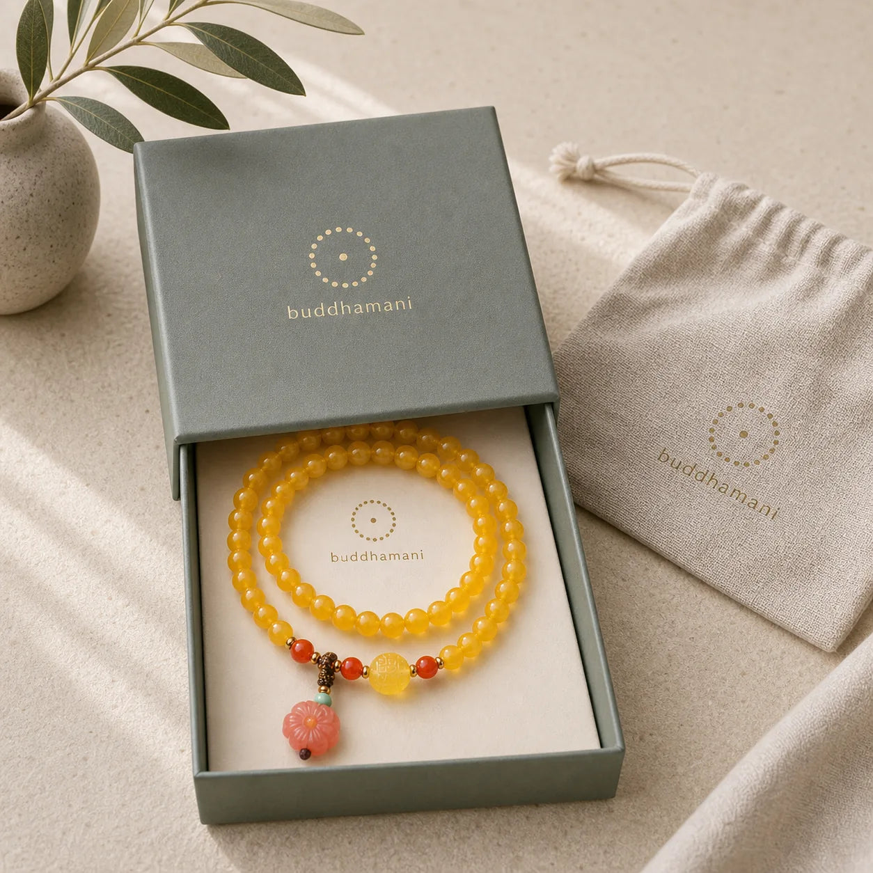 Amber Healing Balance Necklace Flower Charm Bracelet featuring Amber