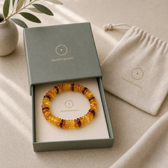 Amber Peace Buckle Confidence Bracelet featuring Amber, Peace Buckle, Copper