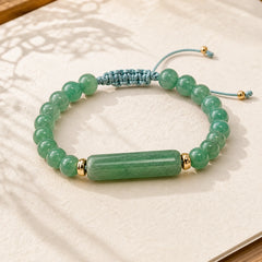 Amethyst Green Aventurine Tiger Eye Strawberry Quartz Positive Transformation Bracelet featuring Amethyst, Green Aventurine, Tiger Eye