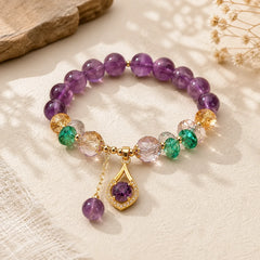 Amethyst Green Crystal Citrine White Crystal Spiritual Awareness Bracelet featuring Amethyst, Green Crystal, Citrine