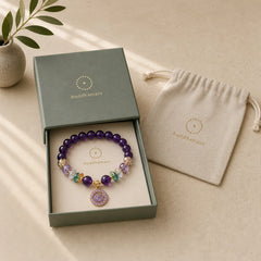 Amethyst Green Crystal Citrine White Crystal Spiritual Awareness Bracelet featuring Amethyst, Green Crystal, Citrine