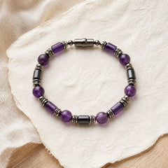 Amethyst Hematite Spiritual Awareness Bracelet featuring Amethyst, Hematite