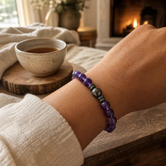 Amethyst Hematite Spiritual Awareness Bracelet featuring Amethyst, Hematite