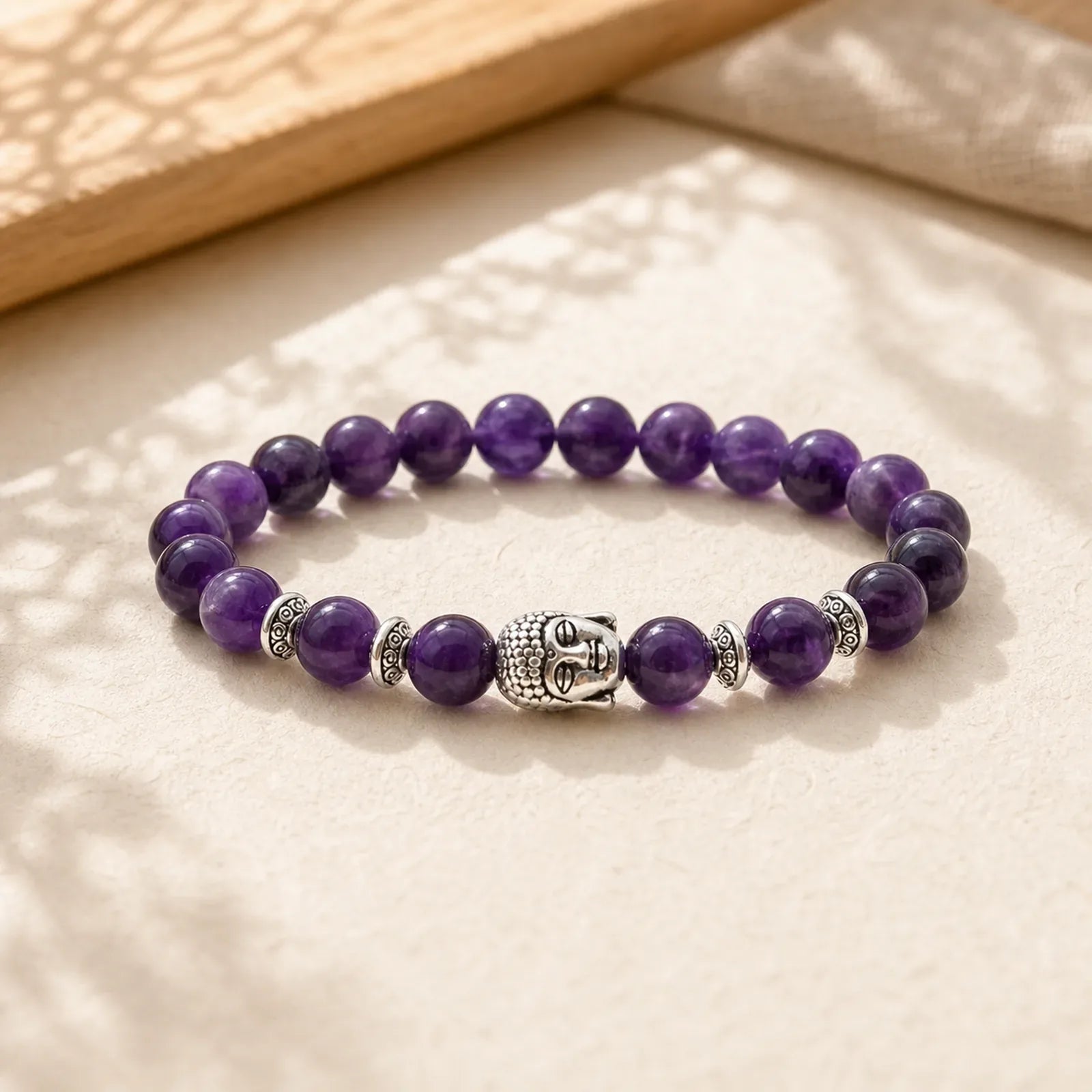 Amethyst Love Healing Bracelet featuring Amethyst, Tiger Eye, Black Onyx