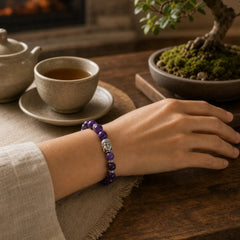 Amethyst Love Healing Bracelet featuring Amethyst, Tiger Eye, Black Onyx