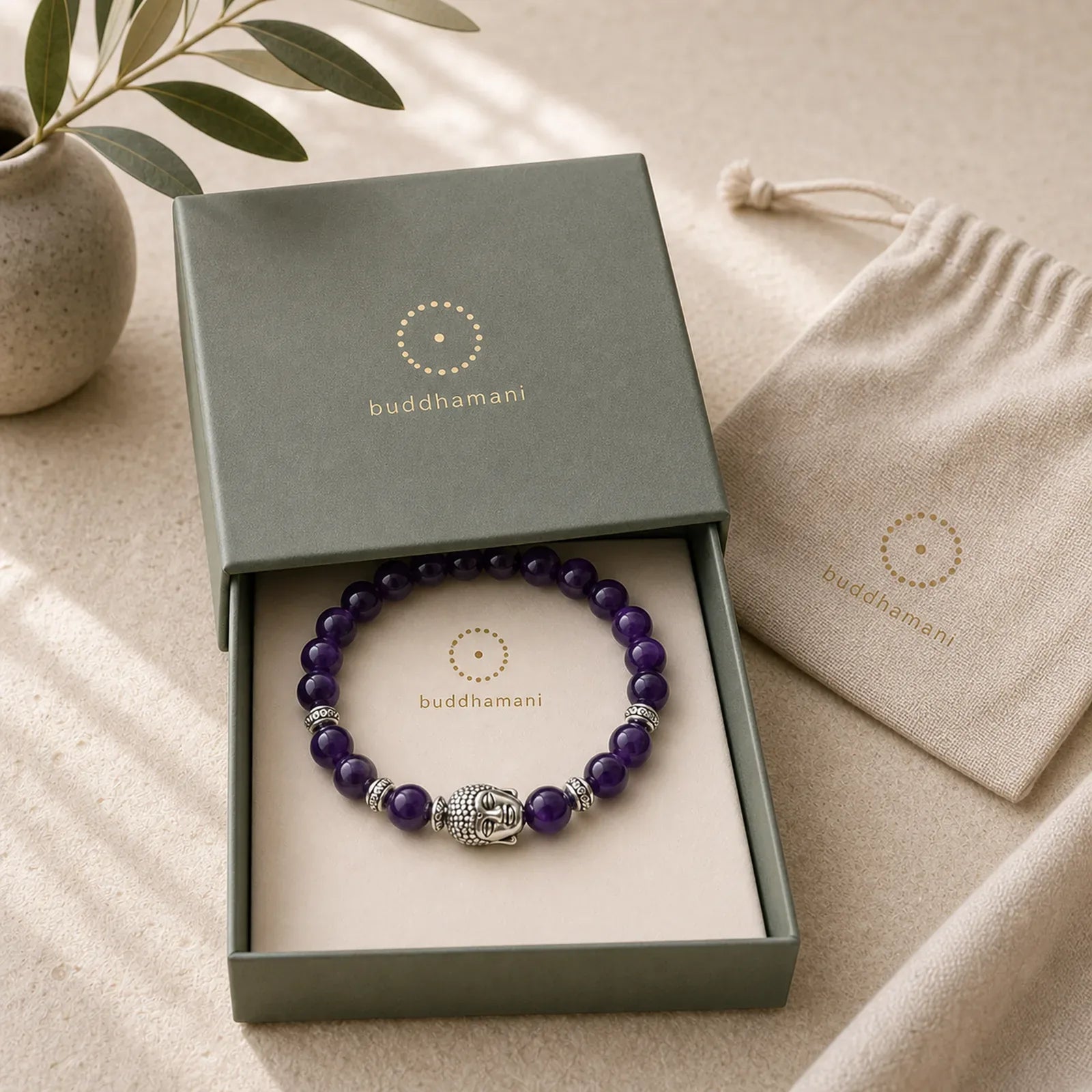 Amethyst Love Healing Bracelet featuring Amethyst, Tiger Eye, Black Onyx