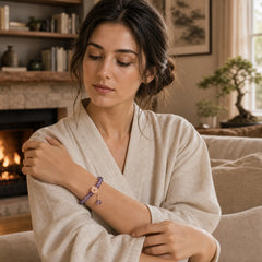 Amethyst Peach Blossom Fortune Meditation Bracelet featuring Amethyst