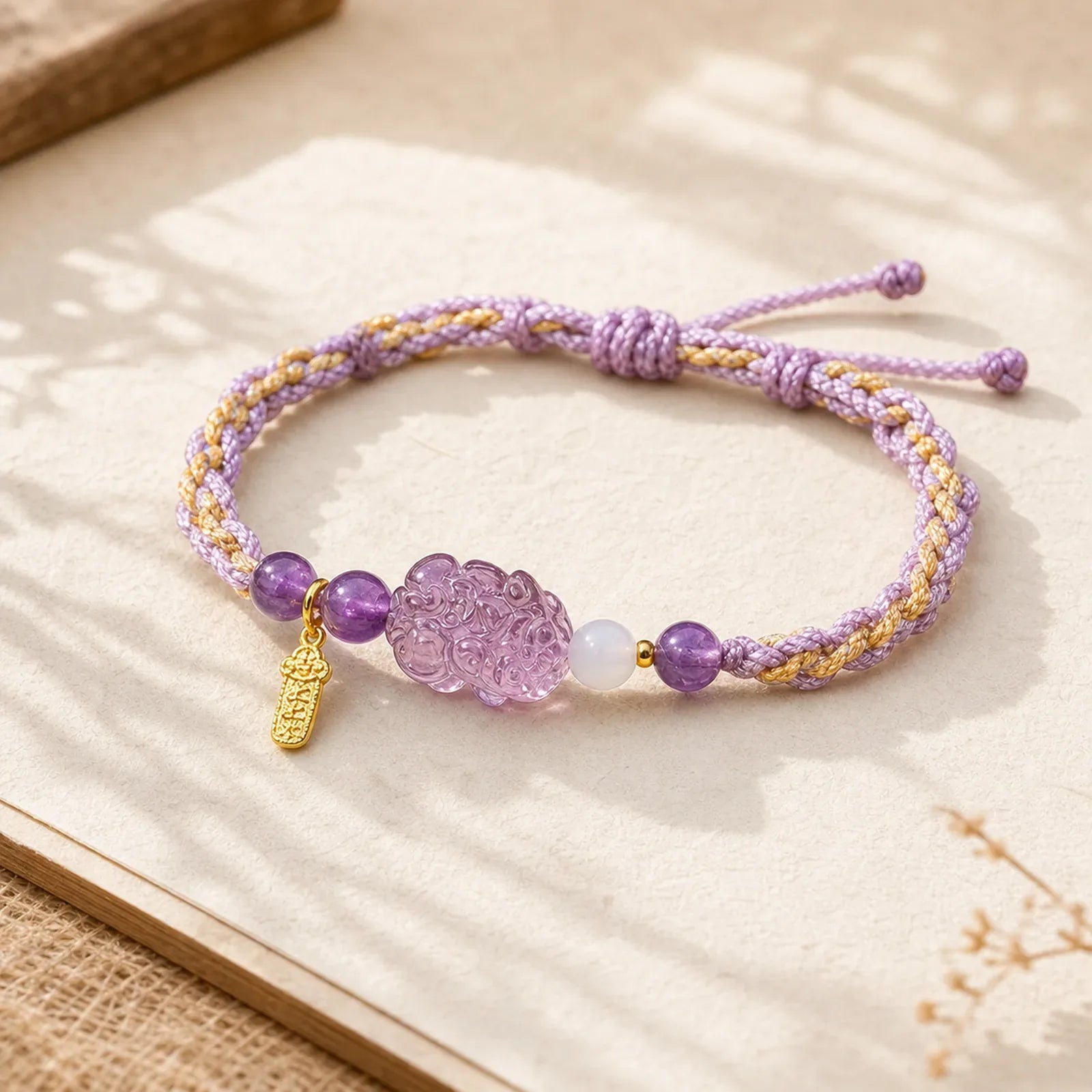 Amethyst Pixiu Balance Lucky Bracelet featuring Amethyst, Pixiu