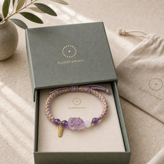 Amethyst Pixiu Balance Lucky Bracelet featuring Amethyst, Pixiu