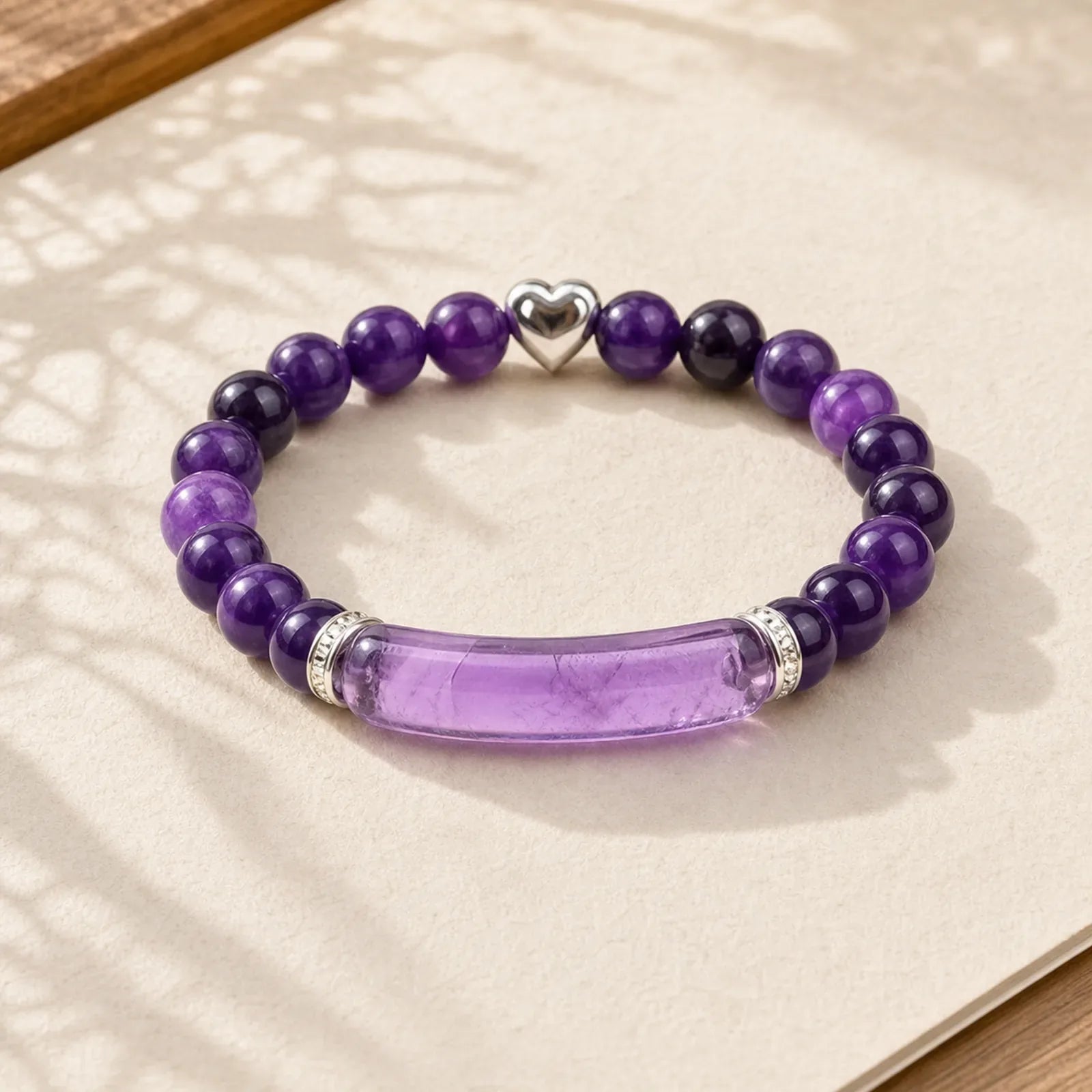 Amethyst Tiger Eye Lapis Lazuli Green Aventurine Rhodonite Dalmatian Jasper Healing Bracelet featuring Amethyst, Tiger Eye, Green Aventurine
