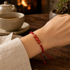 Angel Number Red String Red Agate Beads Luck Braided Adjustable Bracelet featuring Red String, Red Agate