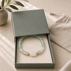 Aquamarine Jade Abacus Beads Serenity Bracelet featuring Aquamarine, Jade, Tourmaline