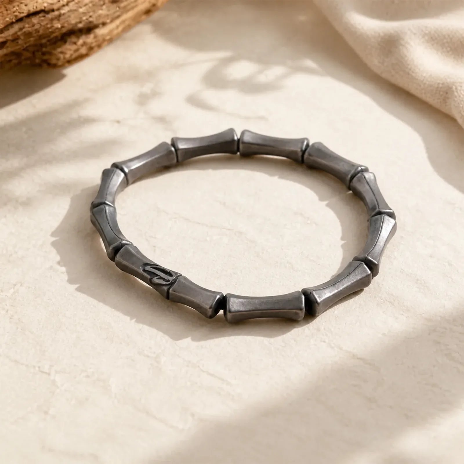 Bamboo Pattern Alloy Strength Bracelet featuring Bamboo