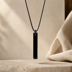 Black Obsidian Blue Sandstone Transformation Necklace Pendant featuring Black Obsidian, Blue Sandstone
