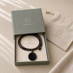 Black Obsidian Round Shape Protection Braided Rope Necklace featuring Black Obsidian