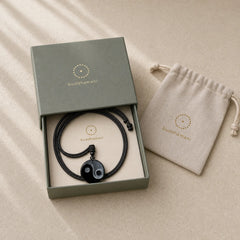 Black Obsidian Yin Yang Balance Round Pendant Necklace featuring Black Obsidian, Yin Yang Symbol