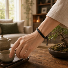 Black Onyx Bead Support Protection Bracelet featuring Black Onyx