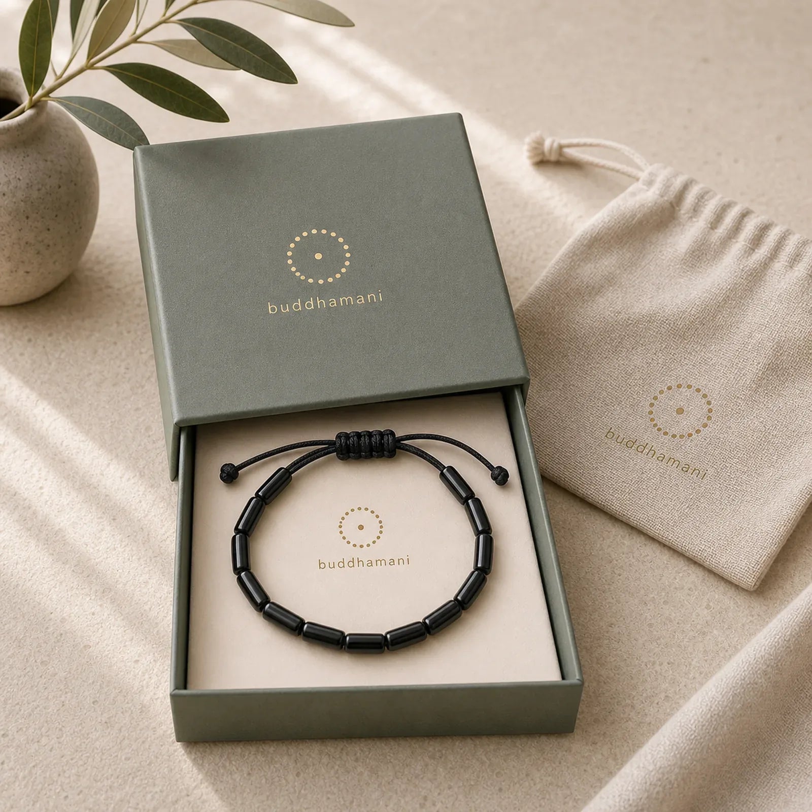 Black Onyx Bead Support Protection Bracelet featuring Black Onyx