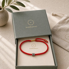 Black Red String Yin Yang Protection Hand-Woven Minimalist Bracelet featuring Red String, Yin Yang Symbol, Silver