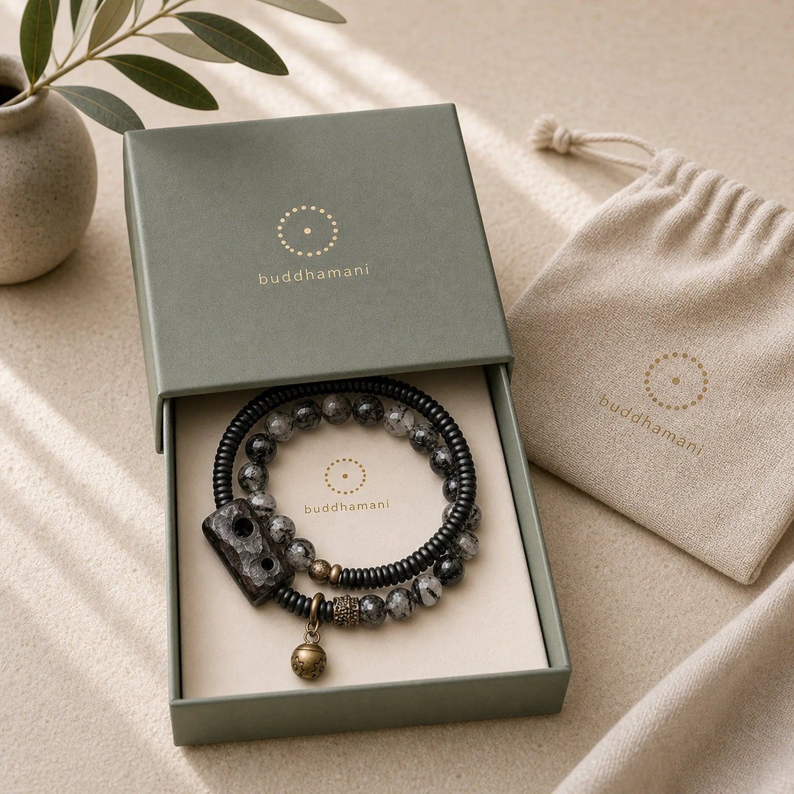 Black Rutilated Quartz Ebony Wood Copper Wisdom Couple Bracelet featuring Black Rutilated Quartz, Rutilated Quartz, Ebony Wood