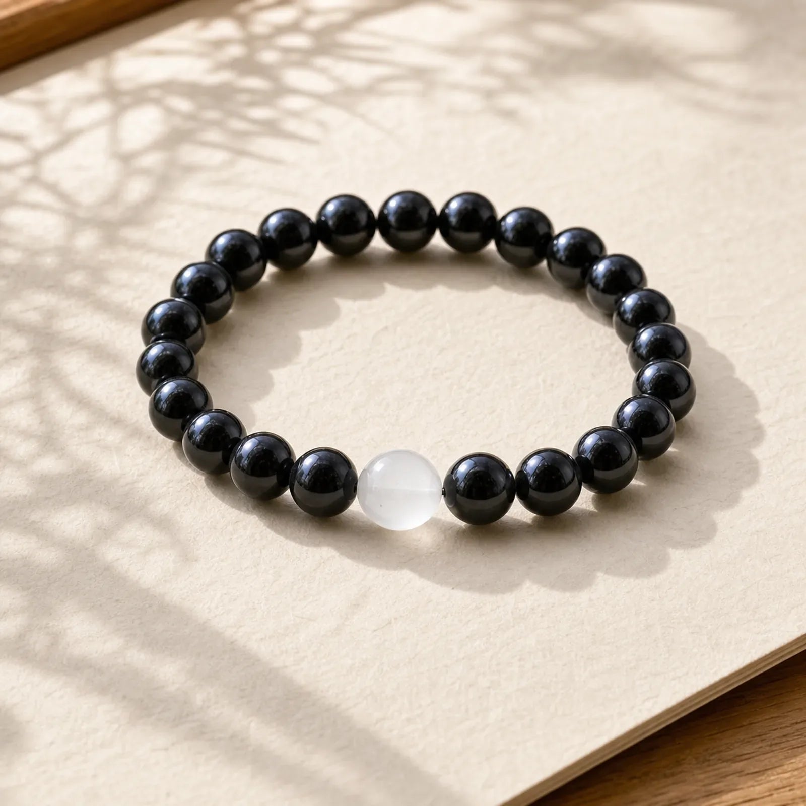 Black Tourmaline Crystal Zodiac Animal Design Resilience Bracelet featuring Tourmaline, Black Tourmaline (Schorl), Dragon