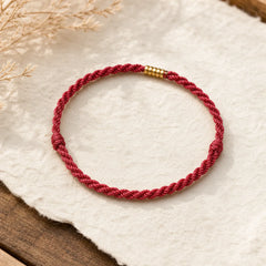 "Blessings for Clear Connections" 925 Sterling Silver Lucky Golden Bead String Bracelet Anklet Includes Gift Message Card featuring Silver, Red String