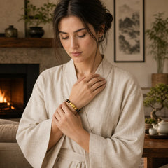 "Blessings of Protection to Attract Wealth" PiXiu Bracelet Includes Gift Message Card featuring Pixiu, Om, Obsidian