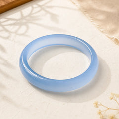 Blue Chalcedony Emotional Balance Bracelet Bangle featuring Blue Chalcedony, Chalcedony, Jade