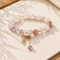 Blue Crystal Amethyst Sun Stone Green Aventurine Healing Bracelet featuring Blue Crystal, Amethyst, Sun Stone