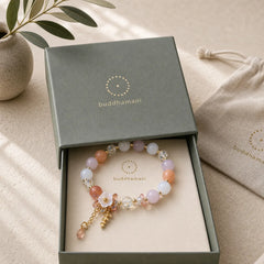 Blue Crystal Amethyst Sun Stone Green Aventurine Healing Bracelet featuring Blue Crystal, Amethyst, Sun Stone