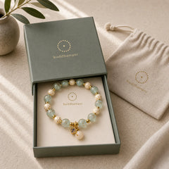 Blue Liuli Glass Blessings Bracelet featuring Five Elements