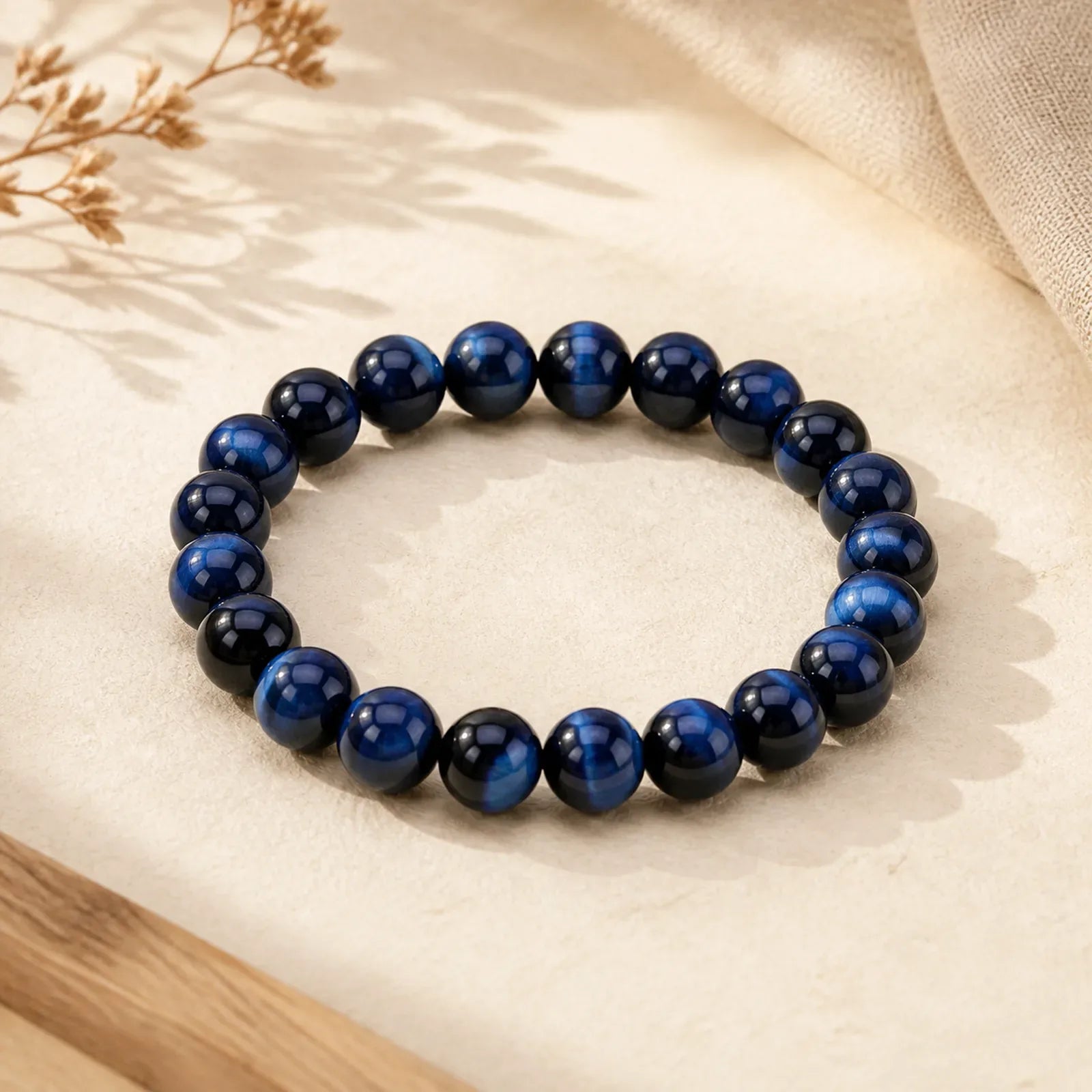 Blue Tiger Eye Balance Bracelet featuring Blue Tiger Eye, Tiger Eye