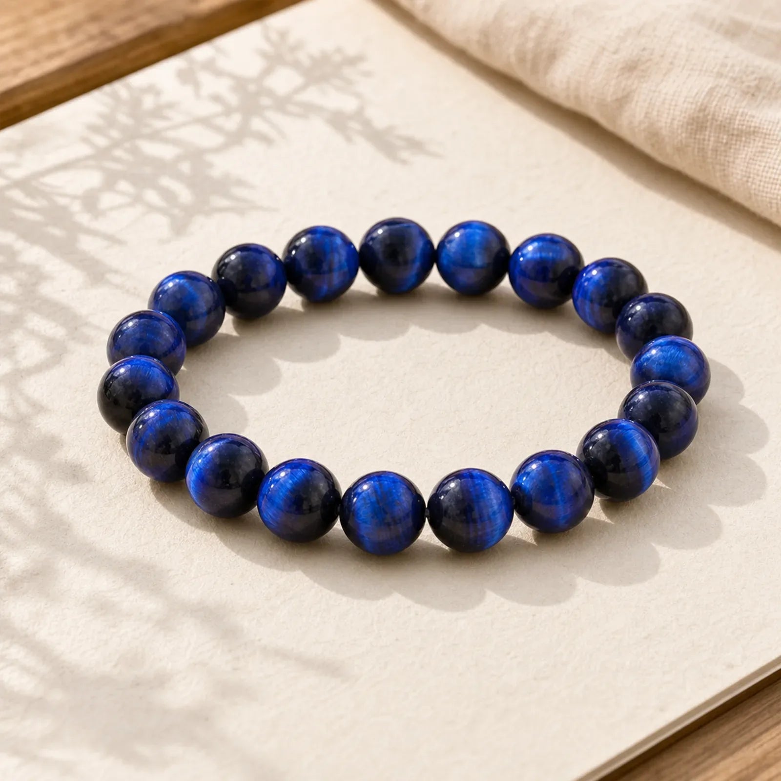 Blue Tiger Eye Balance Bracelet featuring Blue Tiger Eye, Tiger Eye