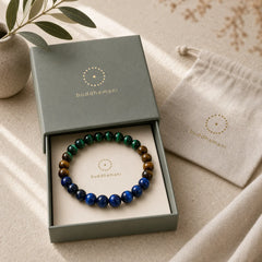 Blue Tiger Eye Green Tiger Eye Tiger Eye Balance Bracelet featuring Blue Tiger Eye, Tiger Eye, Green Tiger Eye