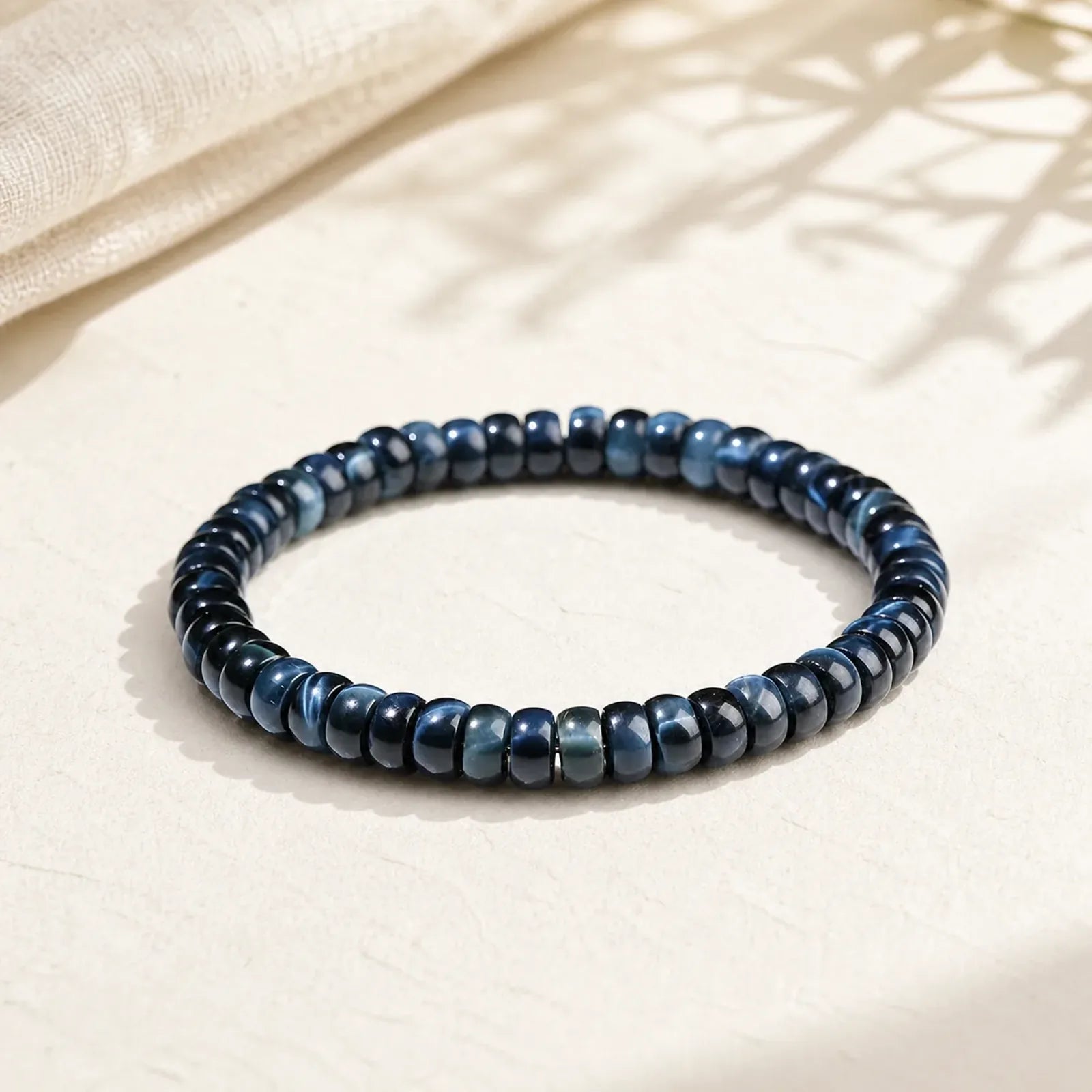Blue Tiger Eye Positive Beads Bracelet featuring Blue Tiger Eye, Tiger Eye