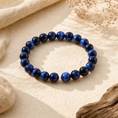 Blue Tiger Eye Protection Bracelet featuring Blue Tiger Eye, Tiger Eye