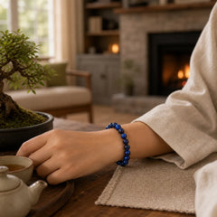 Blue Tiger Eye Protection Bracelet featuring Blue Tiger Eye, Tiger Eye