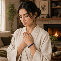 Blue Tiger Eye Protection Bracelet featuring Blue Tiger Eye, Tiger Eye