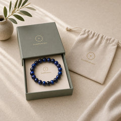 Blue Tiger Eye Protection Bracelet featuring Blue Tiger Eye, Tiger Eye